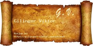 Gilinger Viktor névjegykártya